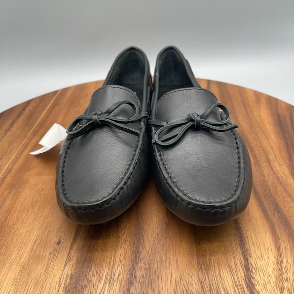 Saks Fifth Avenue Loafers Womens Size 10 B Black Leather Slip On Driving Shoes - Picture 2 of 8